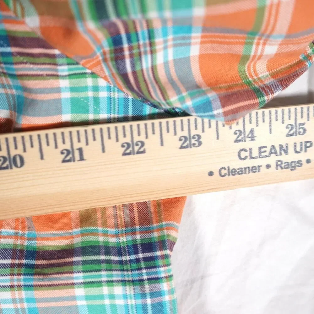 Polo Ralph Lauren Madras Plaid Button Up Shirt Orange Men's Large